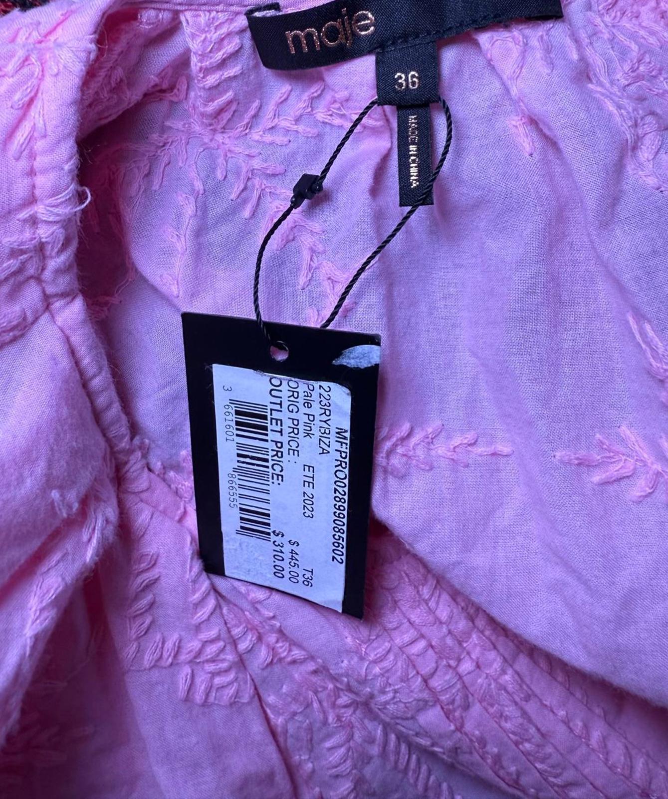 New Maje Rybiza Long Sleeve Ruffled Mini Dress, in EU 36 (0620)