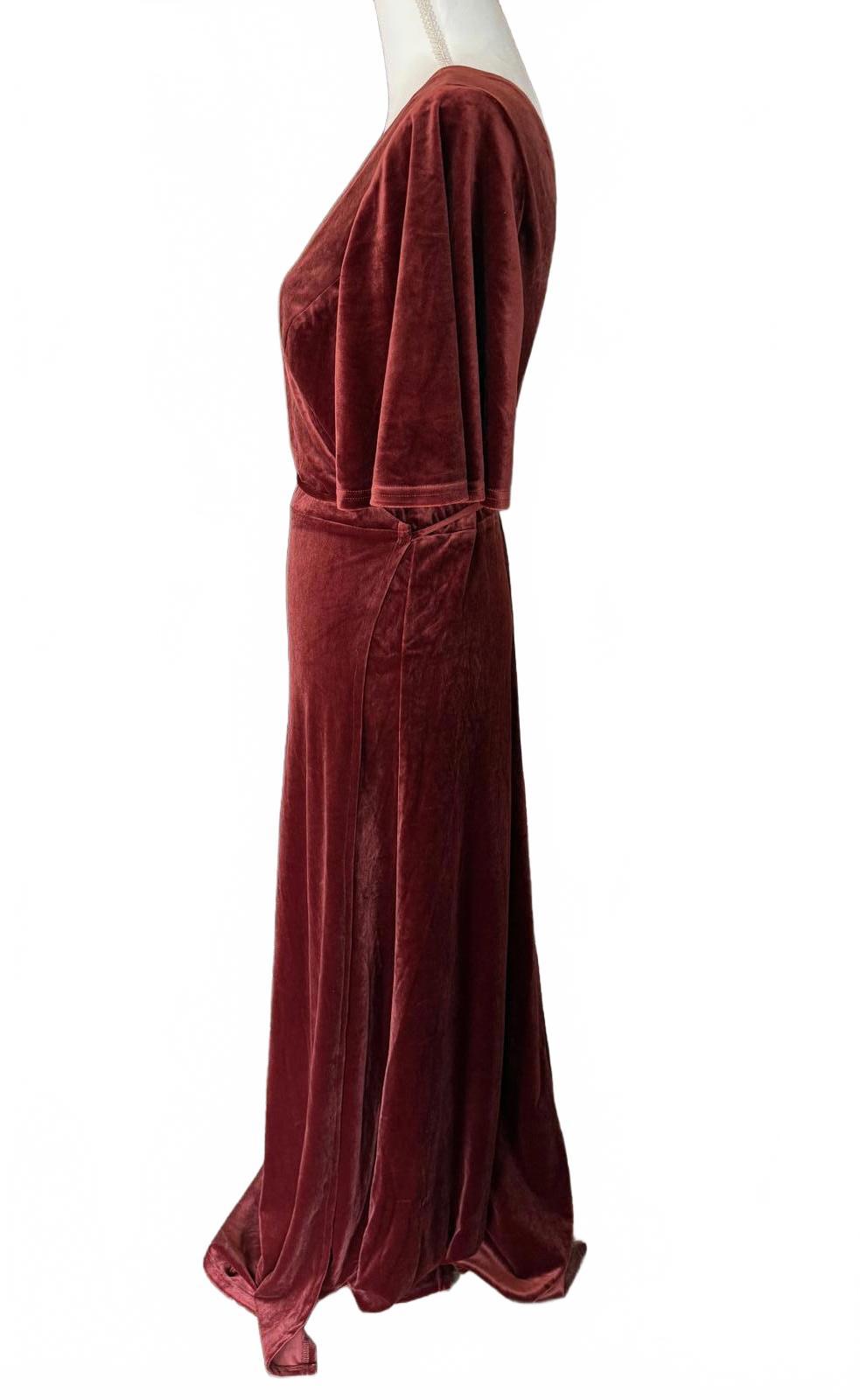 New Lulus Burgundy Velvet Wrap Maxi Dress