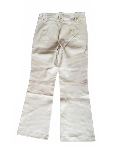 New Derek Lam 10 Crosby Women's Beige Leather Pants, Size 8