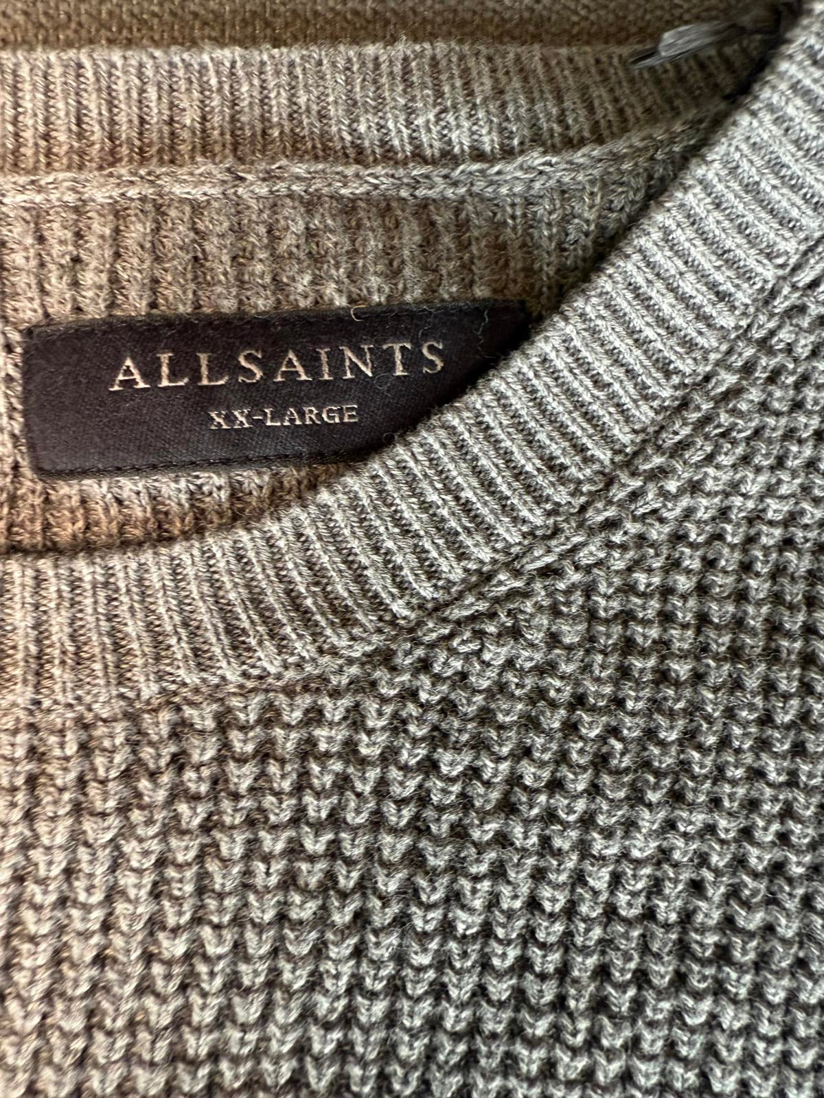AllSaints Men's Grey Crew Neck Sweater XXL