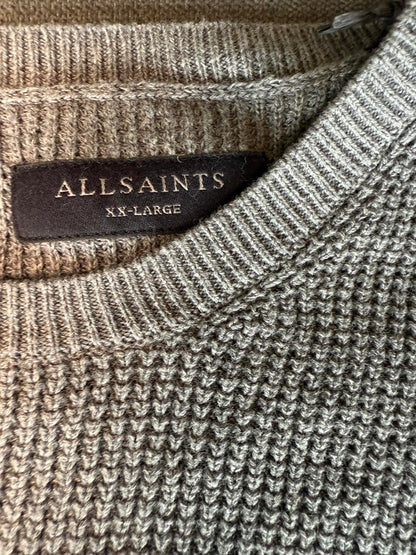 AllSaints Men's Grey Crew Neck Sweater XXL