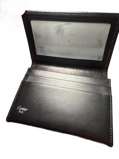 Cartier Paris Men's Black Leather Wallet