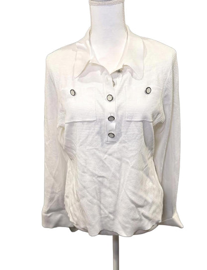 Derek Lam 10 Crosby Pansy Henley Top, XL NWT