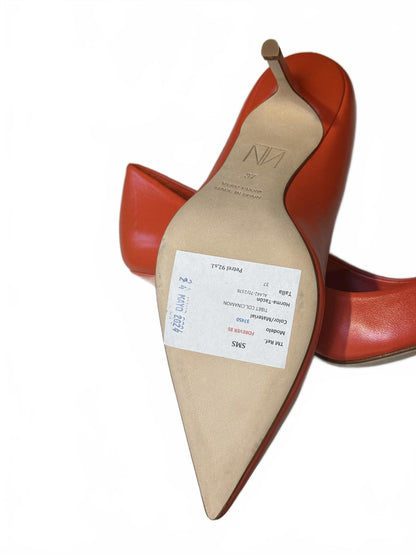 Tamara Mellon New Cinnamon Leather Pointed Toe Pumps, size 37/US 7