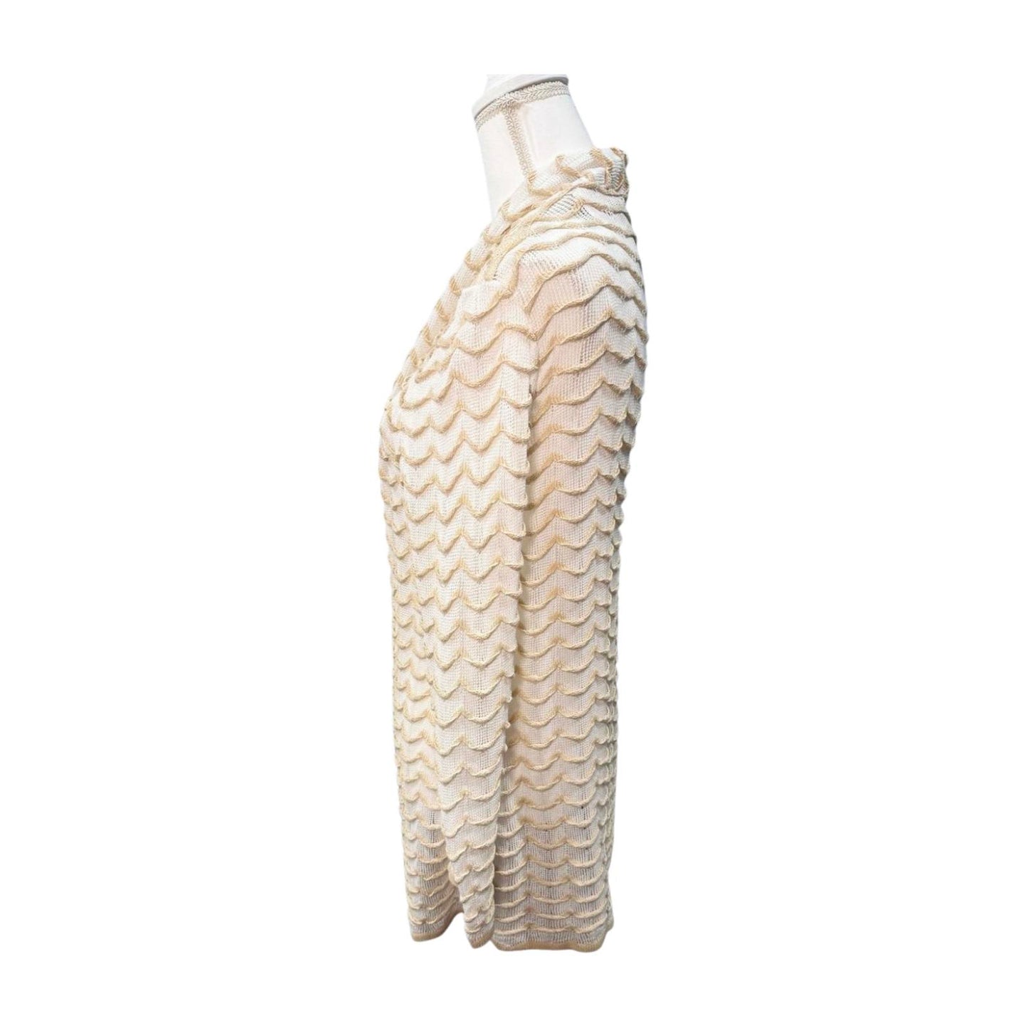 New Lafayette 148 New York Textured Open-Knit Cardigan, Large