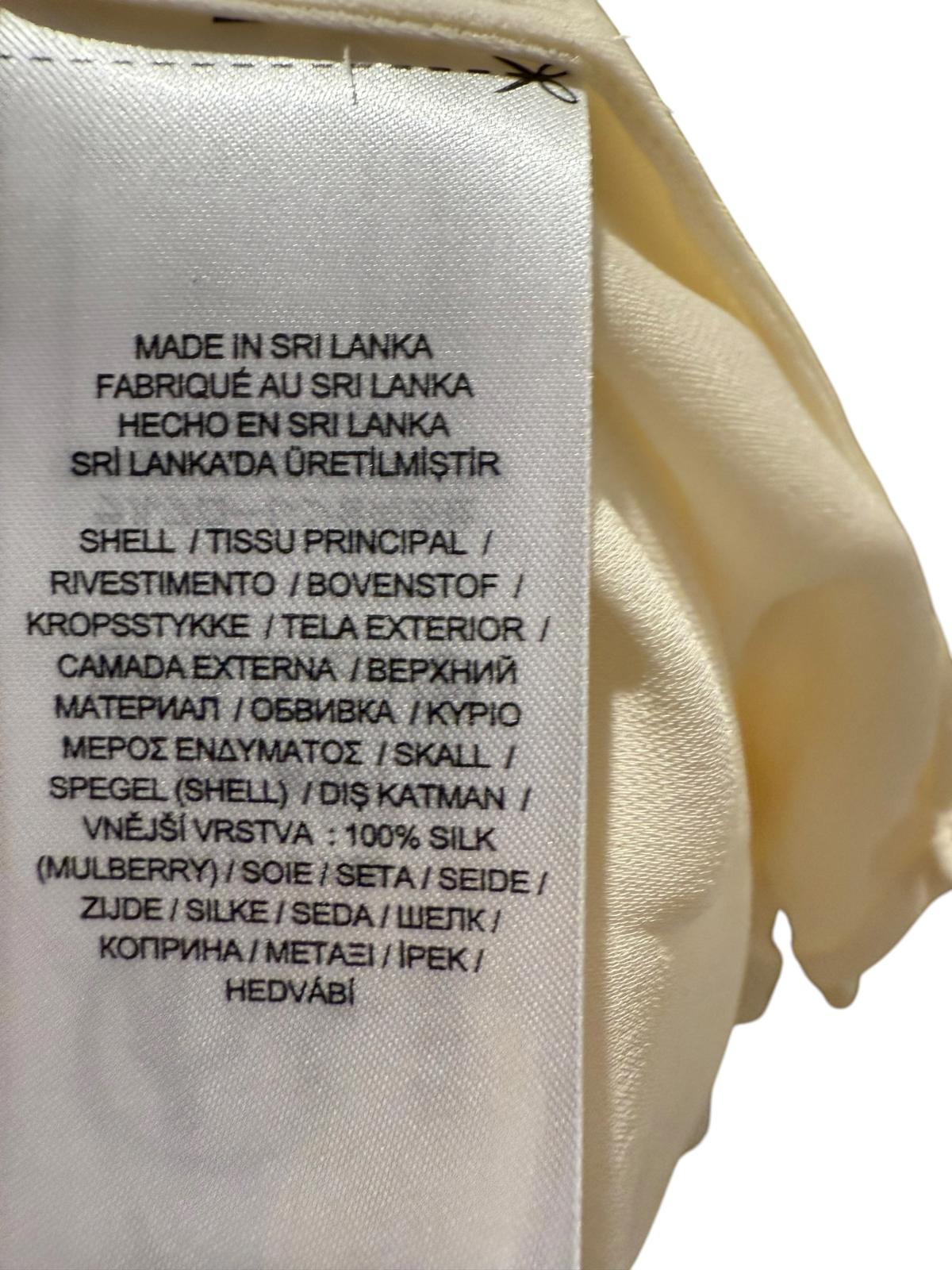 New Lauren Ralph Lauren 100% Silk Blouse in Winter Cream, Size XS