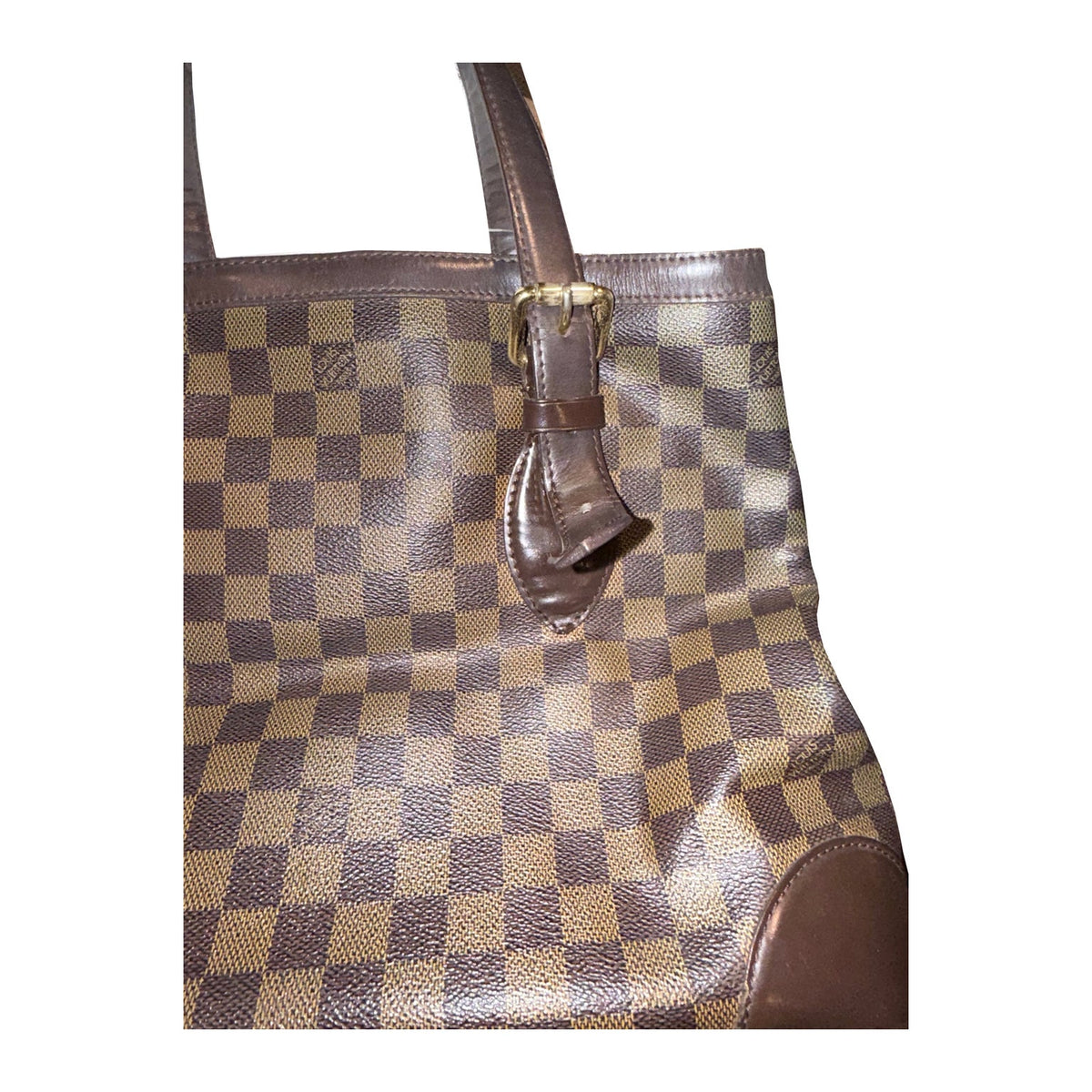Louis Vuitton Hampstead MM Damier Ebene Tote with Red Lining