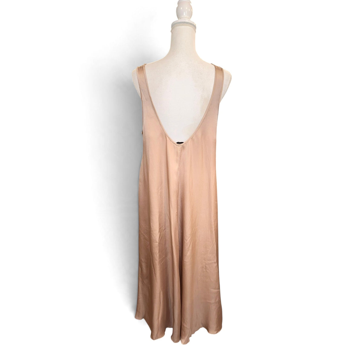 Anine Bing Alison Scoop Neck Dress in Champagne, Small (oversized) NWT