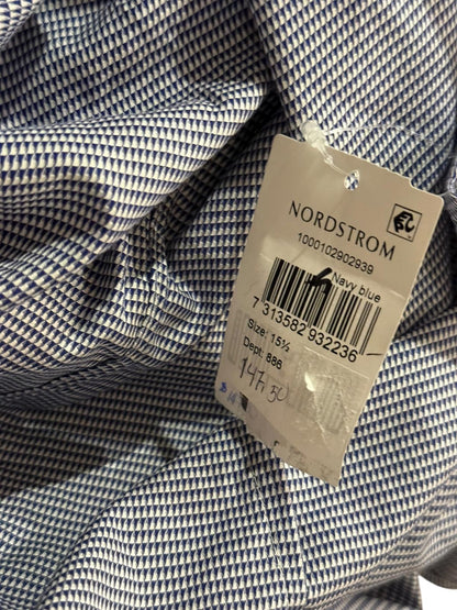 New Eton Men's Slim Fit Navy Blue Dress Shirt 15.5" Collar 39 EU Size