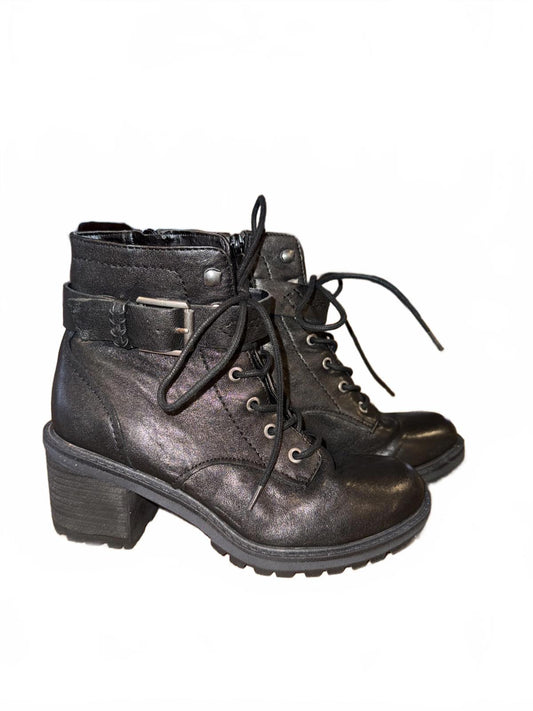 New Zodiac Women's Heeled Combat Boots with Buckle Detail, size 7