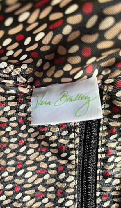 Vera Bradley Black Quilted Tote Bag with Leather Trim