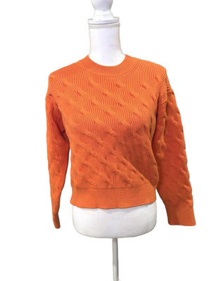 Stitches + Stripes Orange Cable Knit Sweater, Small (NWT)