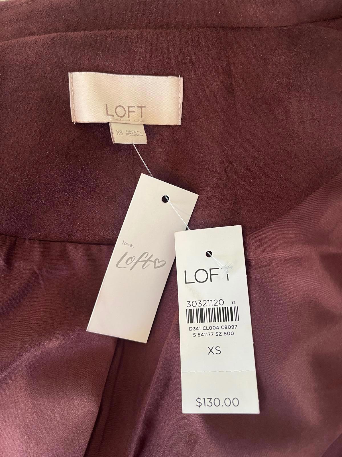 New Loft Women's Brown Faux Suede Moto Jacket, XS