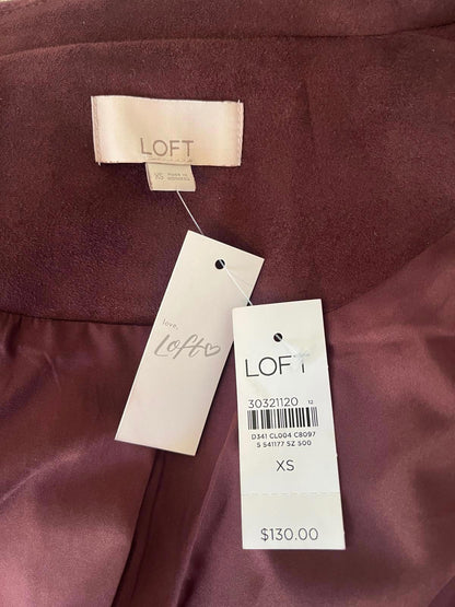 New Loft Women's Brown Faux Suede Moto Jacket, XS