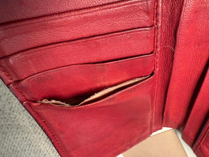Bottega Veneta Red Woven Leather Wallet