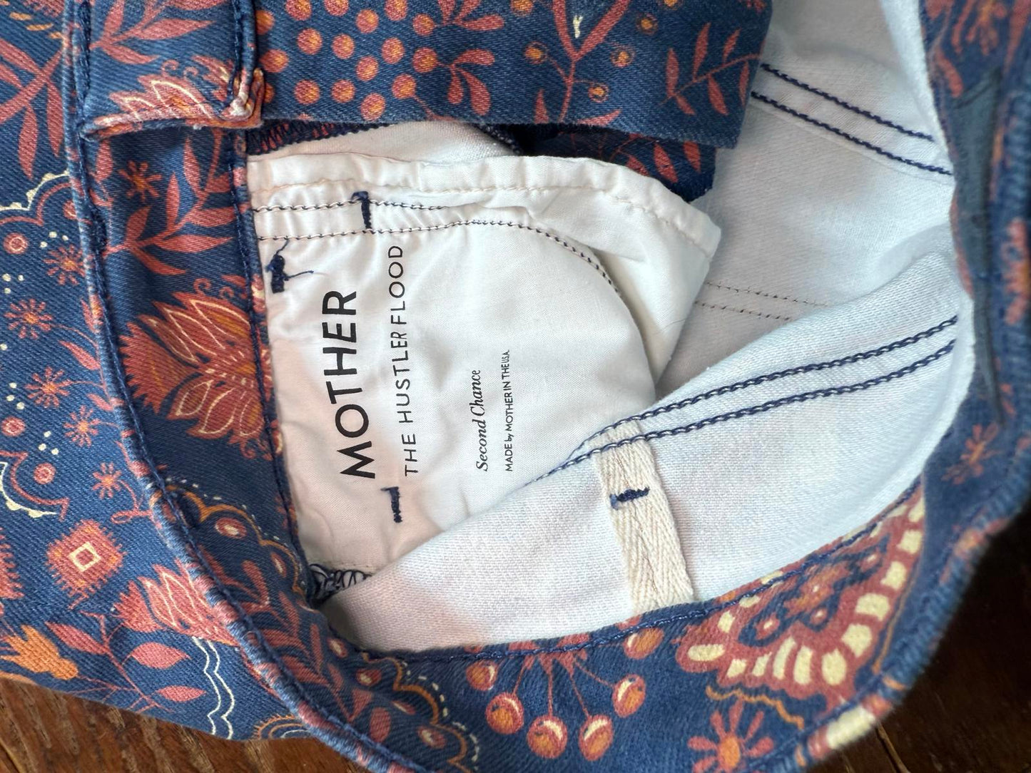 New Mother The Hustler Flood Women's Printed Jeans Size 25