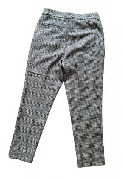 New AllSaints Women's Grey Plaid Trousers Size UK6 US2 EU34