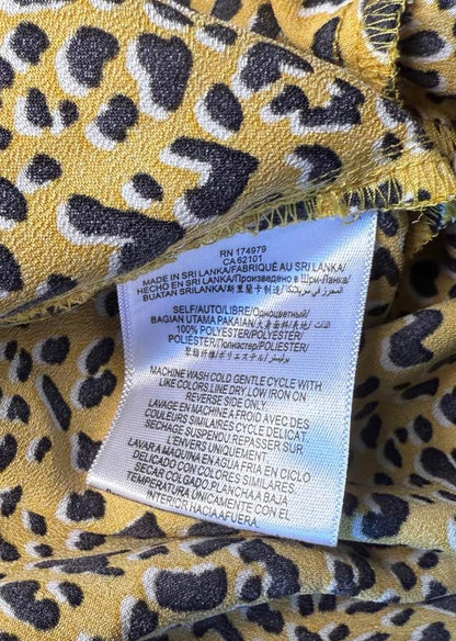 BCBG Yellow and Black Patterned Women's Mini Dress, size 4