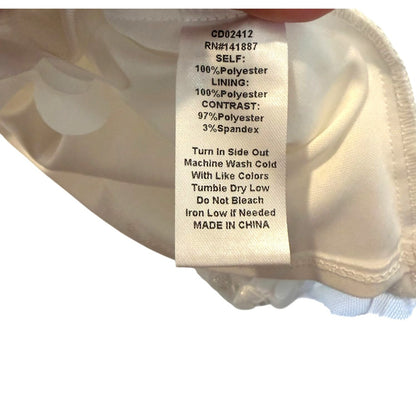 TCEC White Sleeveless Halter Dress With 3D Floral Appliqué & Bow Detail, Large
