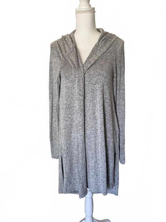 Athleta Gray Hooded Open Front Cardigan Sweater, XS