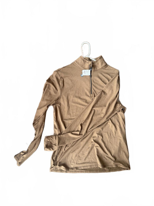 Vuori Mens Brown Long Sleeve Quarter Zip Top, Medium