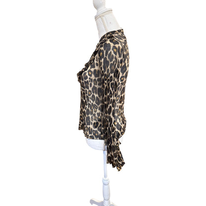 Robert Rodriguez XO Barneys New York Leopard Print Silk Blouse XS