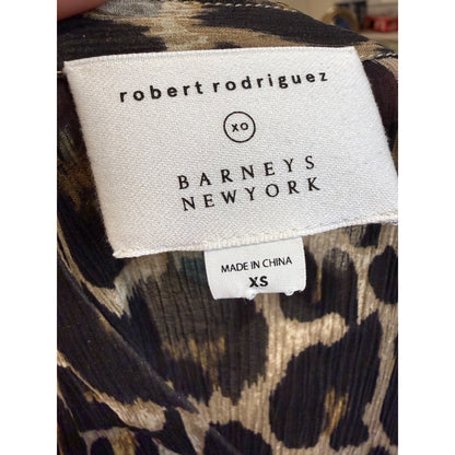 Robert Rodriguez XO Barneys New York Leopard Print Silk Blouse XS