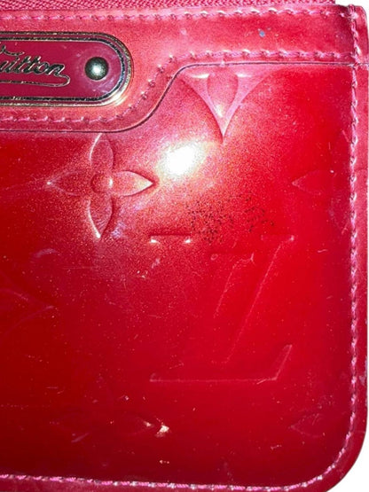 Louis Vuitton Red Vernis Leather Zip Wallet