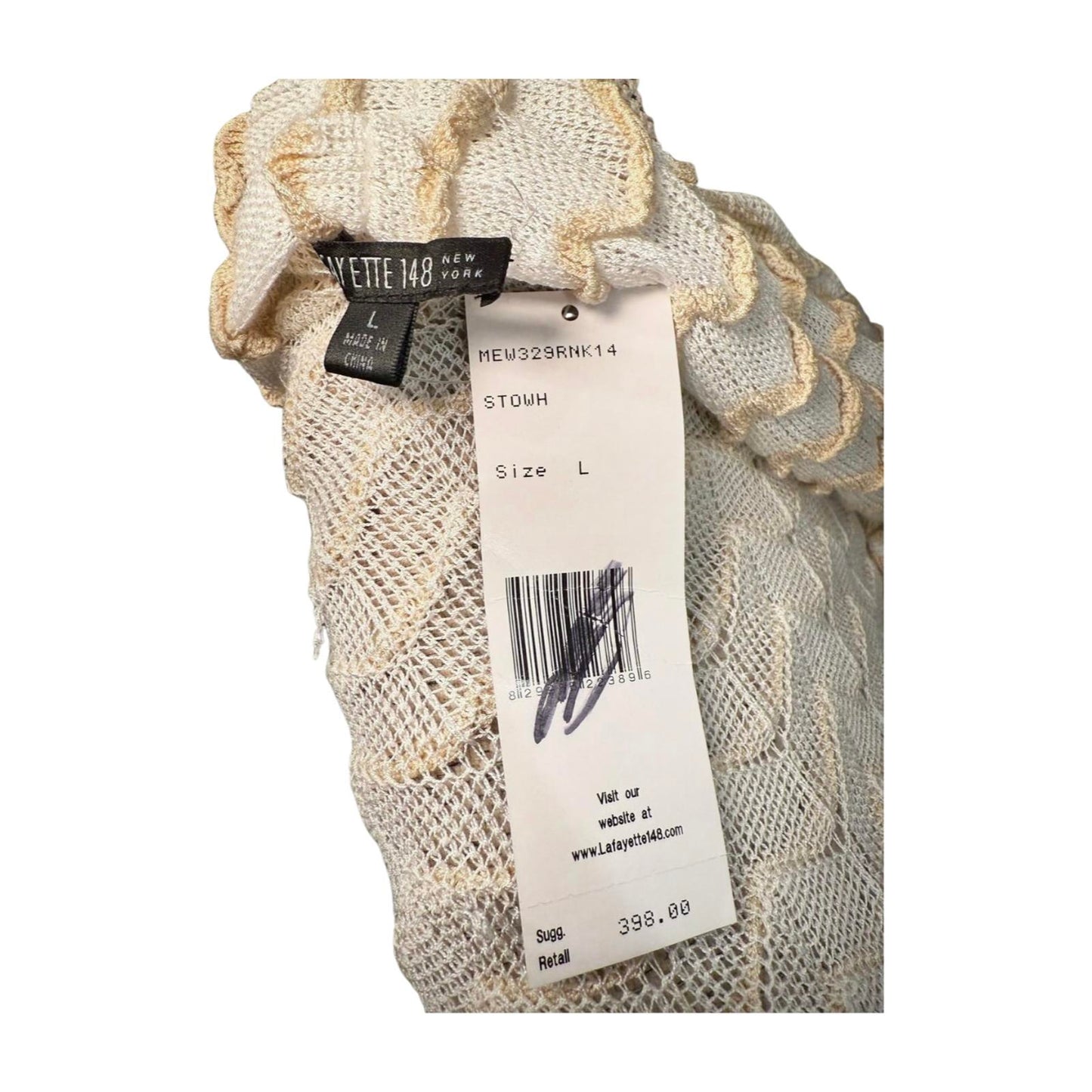 New Lafayette 148 New York Textured Open-Knit Cardigan, Large