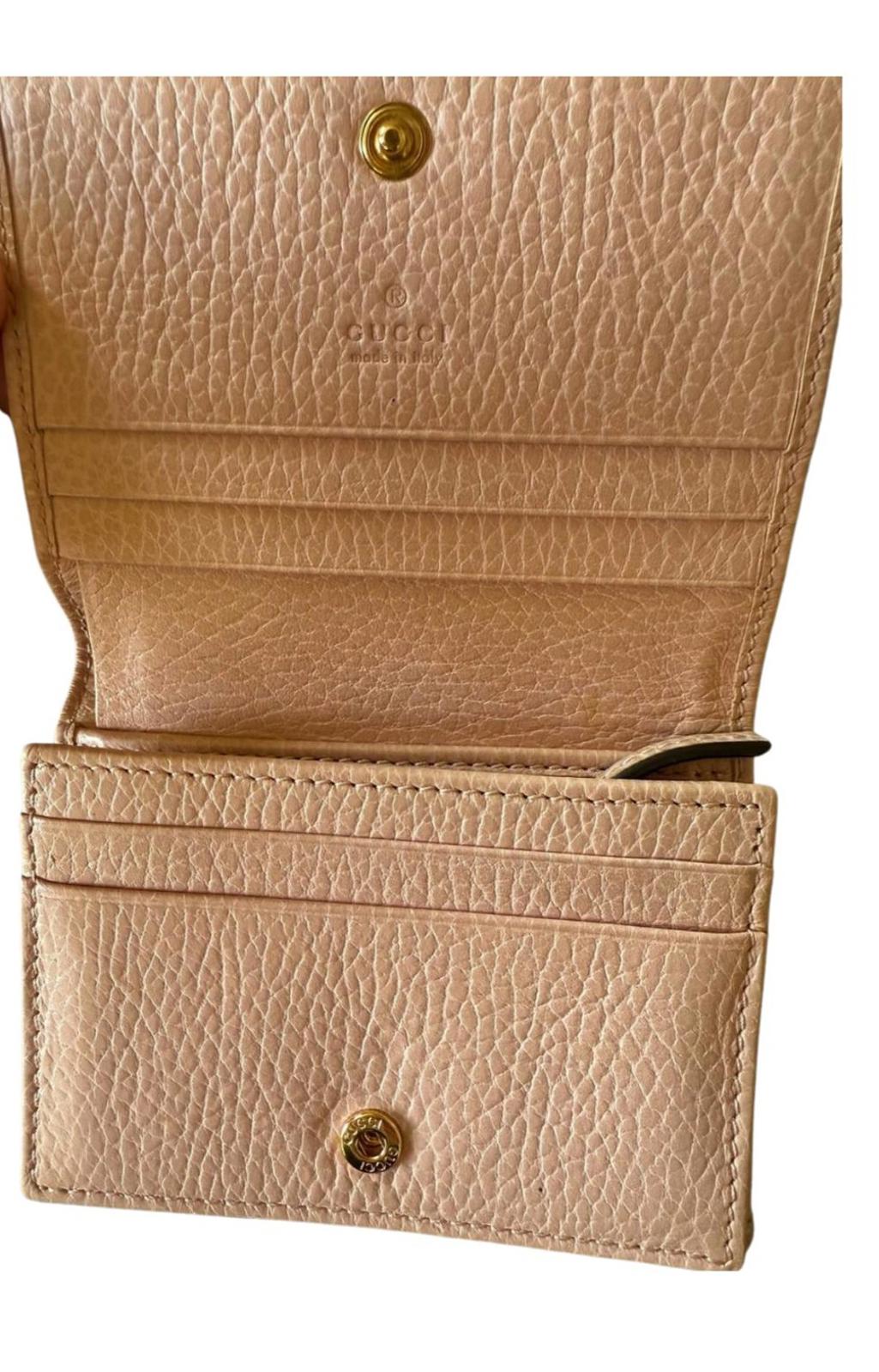 Gucci GG Marmont Pink Pebbled Leather Wallet