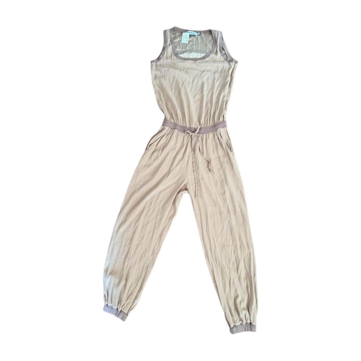 Vintage Yves Saint Laurent Beige Women's Sleeveless Jumpsuit, EU 38