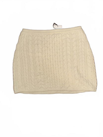 New Theory Cable Knit Mini Skirt Cream, Size Large