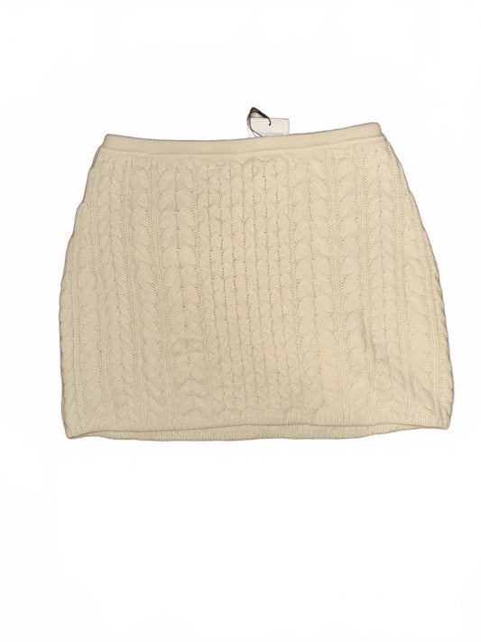 New Theory Cable Knit Mini Skirt Cream, Size Large