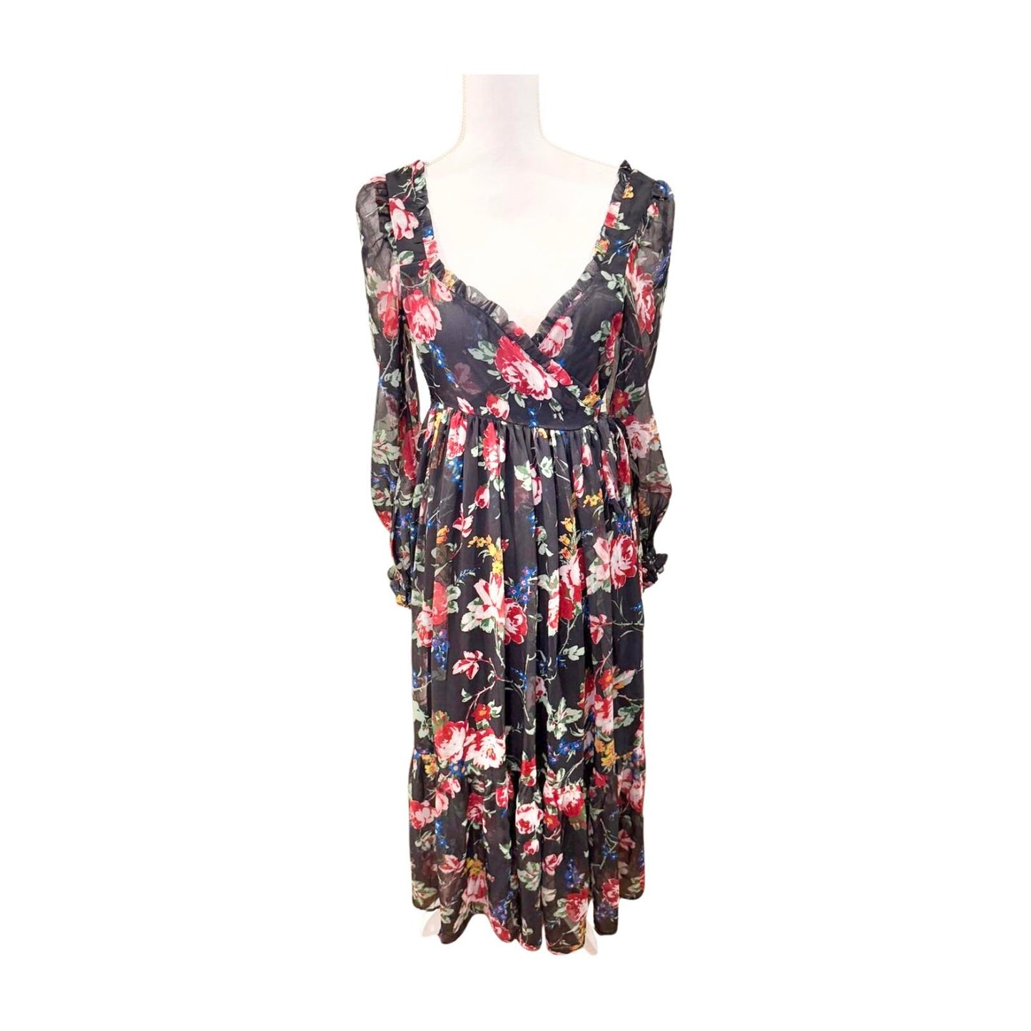New byTiMO Romantic Floral Midi Dress, Small