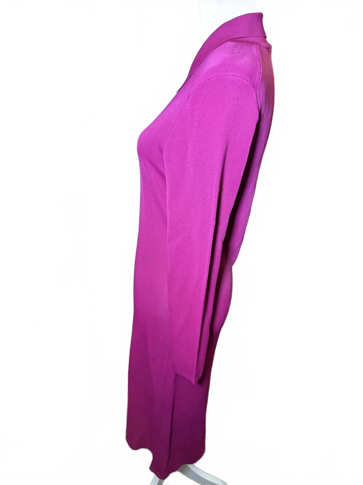 Trina Turk Long Sleeve Collared Dress in Magenta (0623)