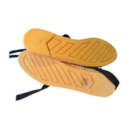 Missoni New Multicolor Zigzag Patterned Espadrilles with Black Ribbon Tie, size 39/9