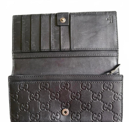 Gucci Black Leather Wallet with GG Logo