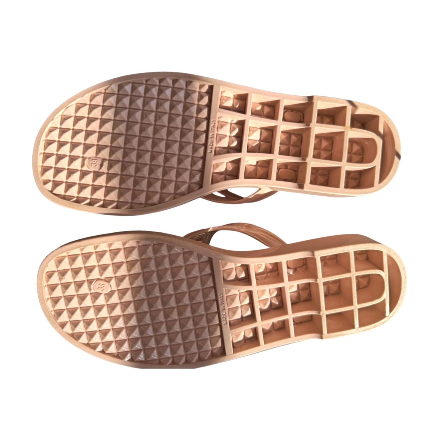 New Valentino Garavani Pink Logo Thong Sandals, size 38/US 7.5