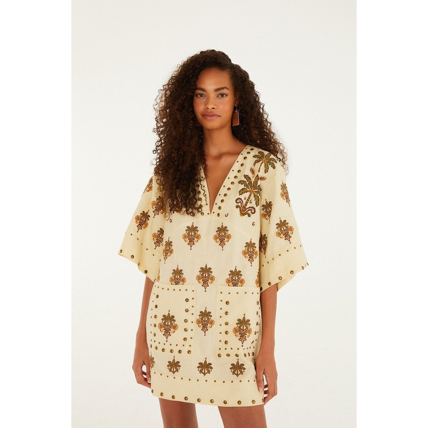 Farm Rio Coconut Tree Tapestry Mini Dress,  XS NWT
