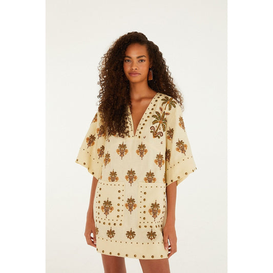 Farm Rio Coconut Tree Tapestry Mini Dress,  XS NWT