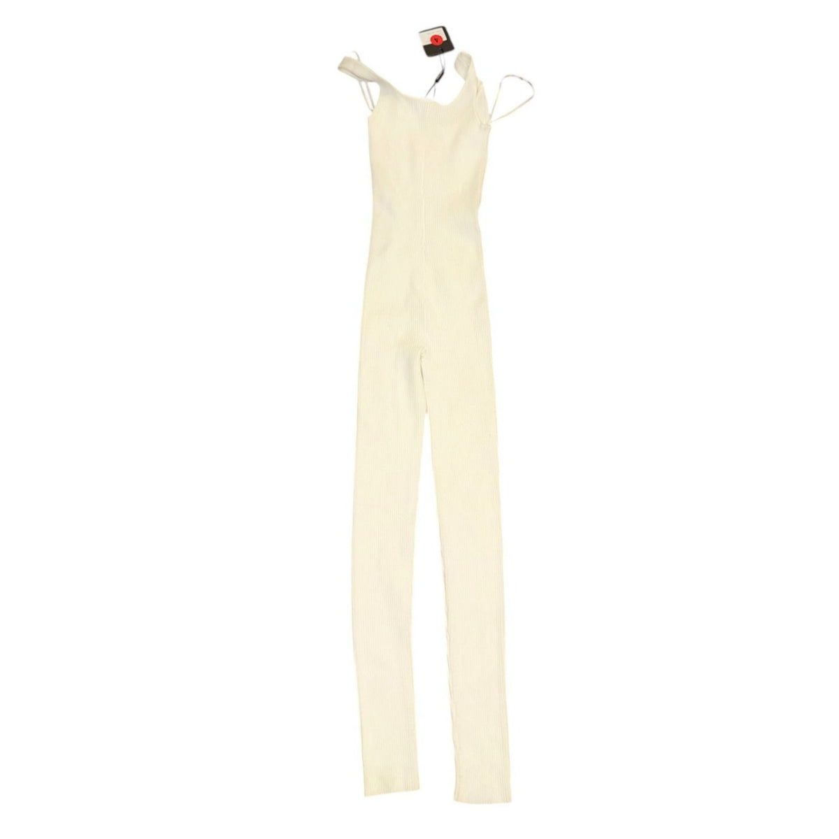 JLUXLABEL White Ribbed Knit Sleeveless Jumpsuit Size S