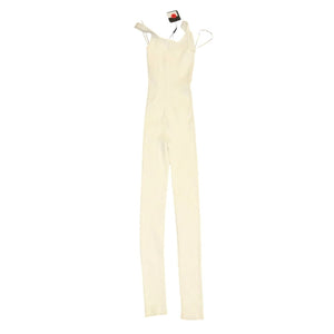 JLUXLABEL White Ribbed Knit Sleeveless Jumpsuit Size S