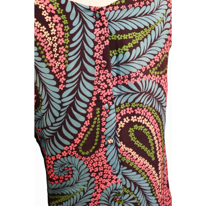 Lilly Pulitzer Womens Paisley Floral Silk Blouse Size 2 Multicolor Long Sleeves