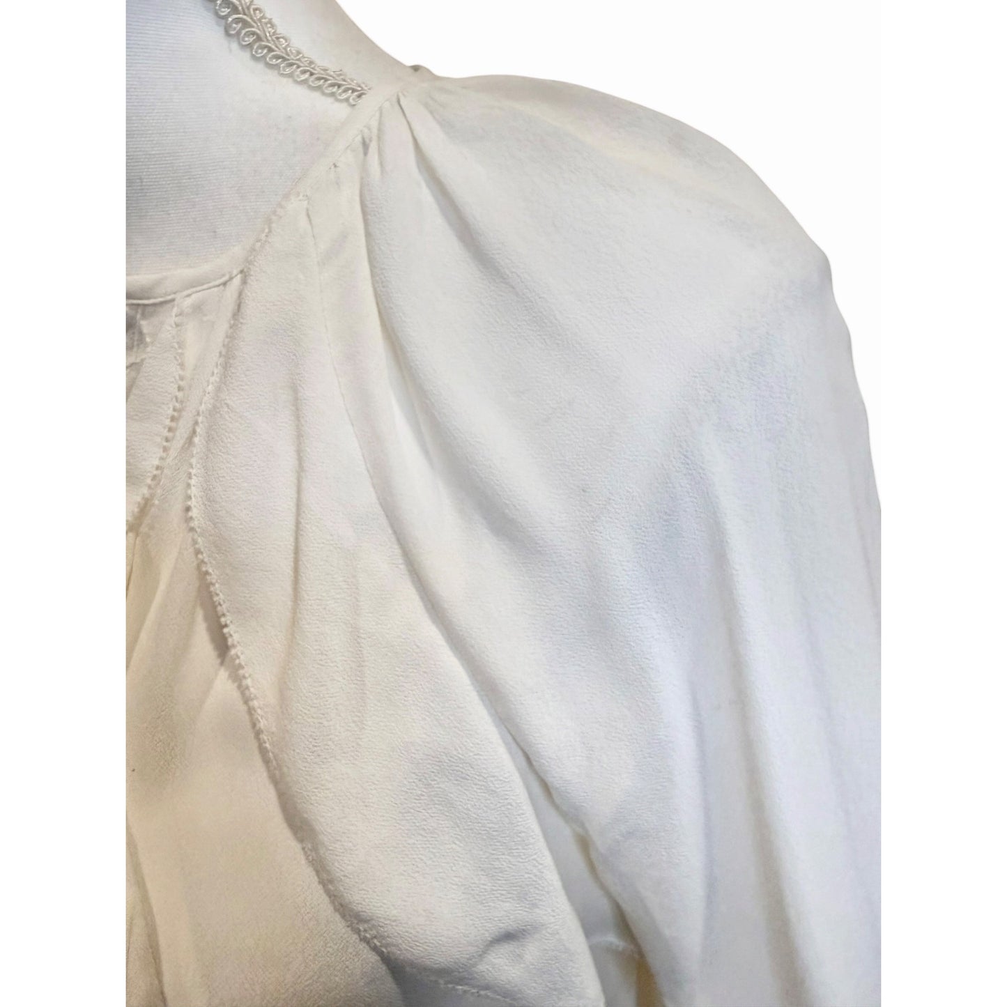 Favorite Daughter Because Of You Ivory Ruffle Long Sleeve Blouse, XS (oversized) NWT