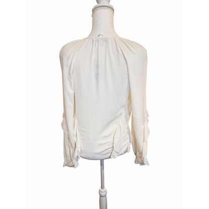 Favorite Daughter Because Of You Ivory Ruffle Long Sleeve Blouse, XS (oversized) NWT
