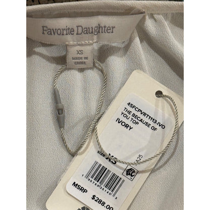 Favorite Daughter Because Of You Ivory Ruffle Long Sleeve Blouse, XS (oversized) NWT