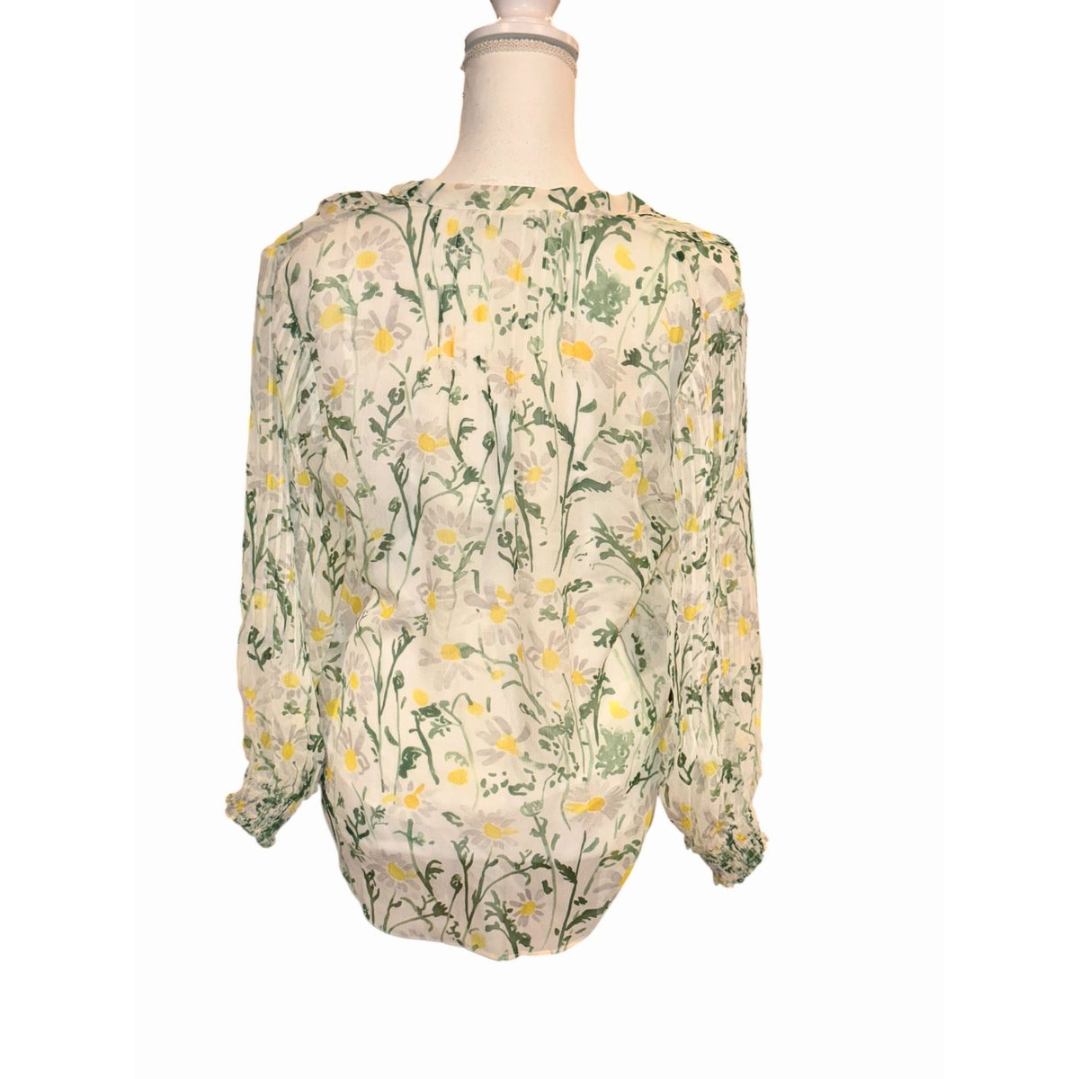 Veronica Beard Floral Blouse V-Neck Long Sleeve, Size 4 (very oversized fits size 8)