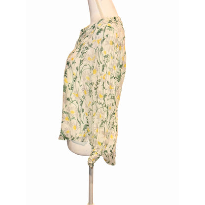 Veronica Beard Floral Blouse V-Neck Long Sleeve, Size 4 (very oversized fits size 8)