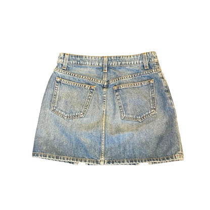 Reformation Jeannie Two-Piece Denim Mini Skirt With Zipper Details Size 4 Salton Wash