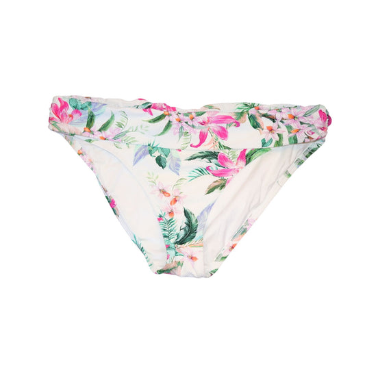 La Blanca Womens Floral Bikini Bottoms Size 12 White With Pink & Green Tropical Print